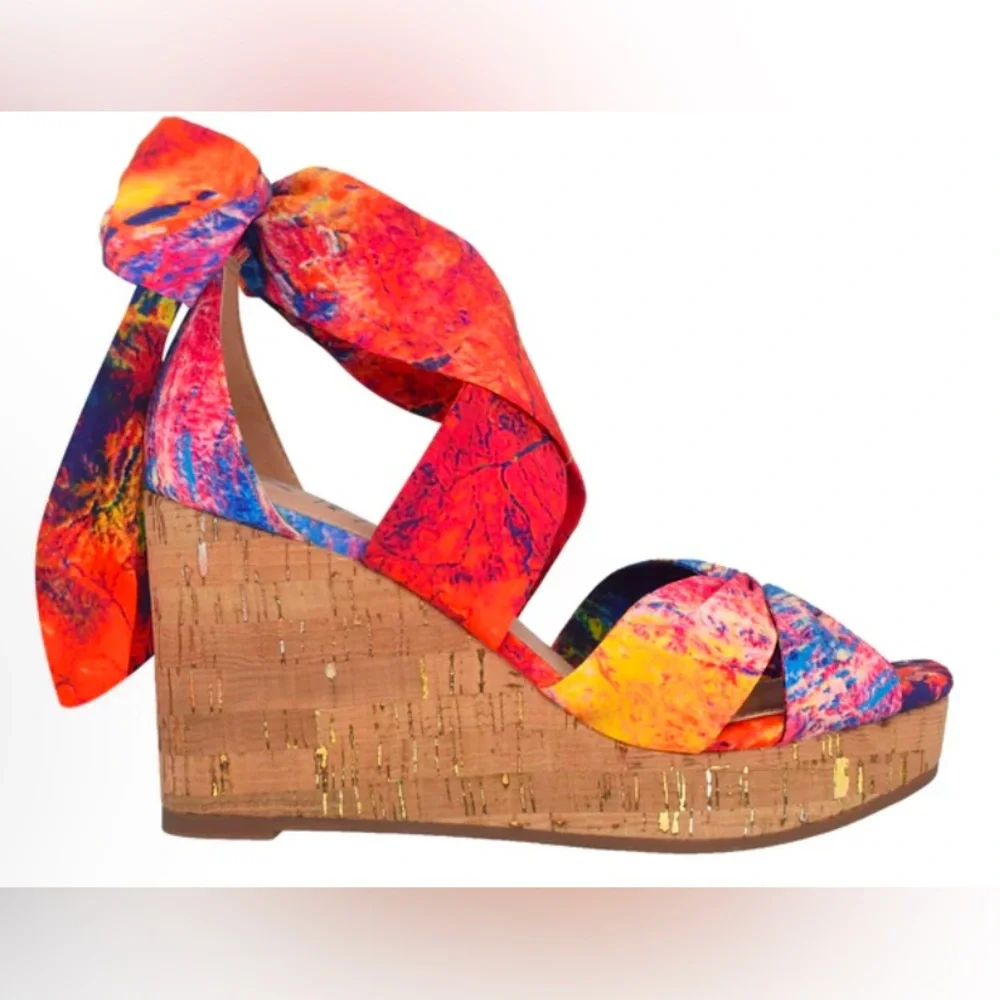 Impo Orabelle Women's Ankle Wrap Platform Wedge Memory Foam Sandals - Picture 6 of 15